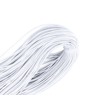 Round Elastic Cord, 3mm Wide White Elastic String Roll Stretchy Strap ...