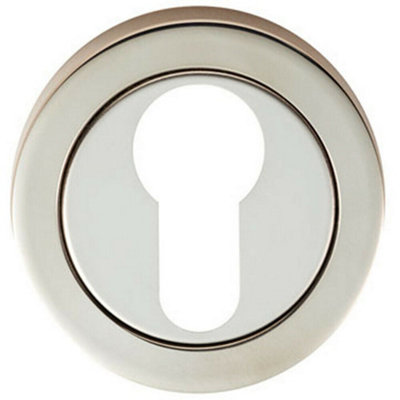 Round Euro Profile Escutcheon 52mm Dia Concealed Fix Bright Steel