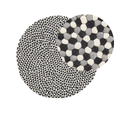 Round Felt Ball Area Rug 140 cm Multicolour PENEK