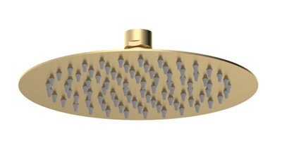 Round Fixed Head, 200mm - Brushed Brass