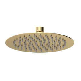 Round Fixed Head, 200mm - Brushed Brass