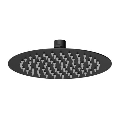 Round Fixed Head, 200mm - Matt Black Price Comparisons | Compare The Build