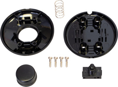 Round Floor Footswitch Push Button for Lamps - Black