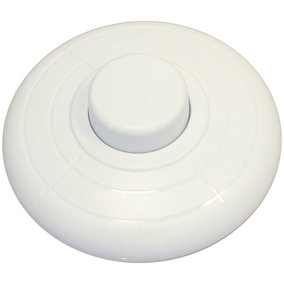 Round Floor Footswitch Push Button Power Switch for Lamps - White