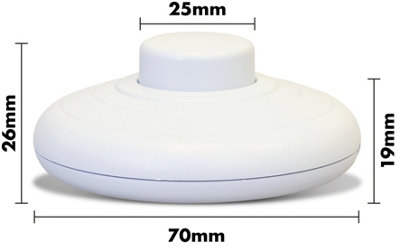 Round Floor Footswitch Push Button Power Switch for Lamps - White
