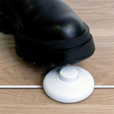 Round Floor Footswitch Push Button Power Switch for Lamps - White