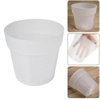 Round Flowerpot Seedling Grower Pot Semi Transparent 5 Size Drainage ...