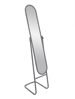 Round Full-Length Mirror - 153cm x 30cm - Silver