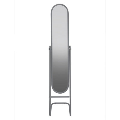 Round Full-Length Mirror - 153cm x 30cm - Silver