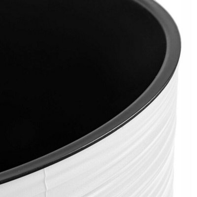 Round FURU Style Look Planter Tall Flower Plant Pot Indoor Outdoor Garden Decor White 300mm - 12" - 4