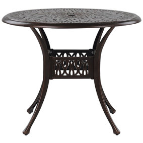 Round Garden Dining Table 90 cm Brown ANCONA