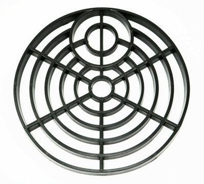 Round Gulley Grid Drain Cover Grate Lid. Heavy Duty PVC. 150mm x 150mm / 6 Inch. Black
