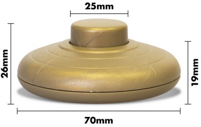 Round Inline Lamp Foot Switch Power Pedal Light Floor On Off Push Button Gold