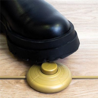 Round Inline Lamp Foot Switch Power Pedal Light Floor On Off Push Button Gold