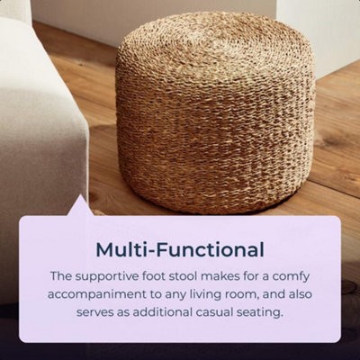 Natural Braided Jute Stool