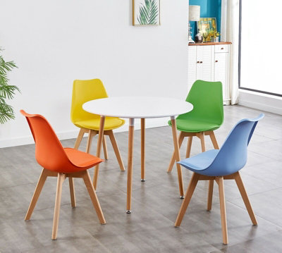 Colorful round outlet dining table