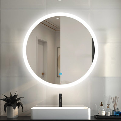 ELEGANT 600x600 Anti-Fog Touch Smart Round LED Bathroom Mirror