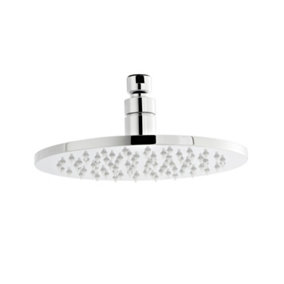 Round LED Fixed Shower Head, 200mm - Chrome