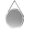 Round LED Illuminated Touch Sensor Framed Mirror with Demister & Strap, 800mm - Chrome/Grey - Balterley