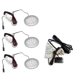 Round LED Light Under Furniture Cabinet Shelf Cupboard Full Kit LUMINO - Light Colour Cold White - Lights 3