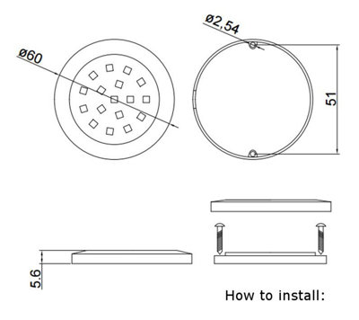 Round LED Light Under Furniture Cabinet Shelf Cupboard Full Kit LUMINO - Light Colour Warm White - Lights 3 - 3