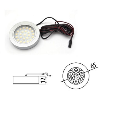 Round LED Light Under Furniture Cabinet Shelf Cupboard Full Kit VASCO - Light Colour Natural - Lights 8