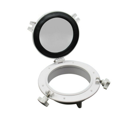 Amarine Made 20.5 In X 15.4 In Porthole Window, Anodized Aluminum Boat Window, Marine Porthole Window With 10mm Thick Acrylic Lid, Boat Portlight