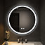 Round Metal Framed Anti Fog LED Wall Bathroom Mirror 600mm Dia