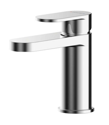 Round Mini Mono Basin Mixer Tap & Push Button Waste - Chrome