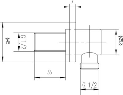 Round Minimalist Outlet Elbow - Chrome