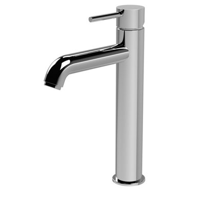 Round Minimalist Tall Mono Basin Mixer Tap - Chrome