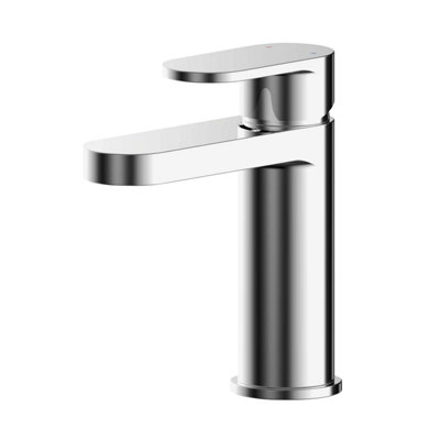 Round Mono Basin Mixer Tap & Push Button Waste - Chrome