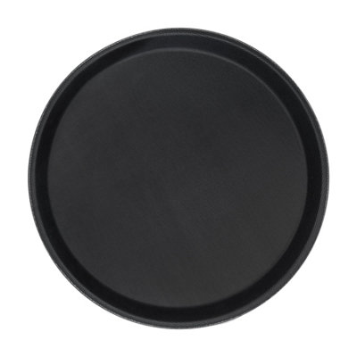 Round Non-Slip Serving Tray - 27.5m - Black | DIY at B&Q