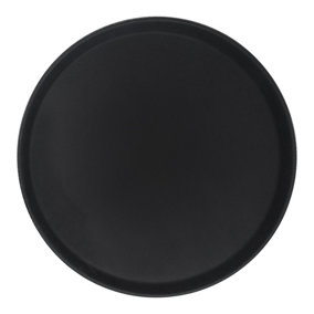 Round Non-Slip Serving Tray - 35.5cm - Black