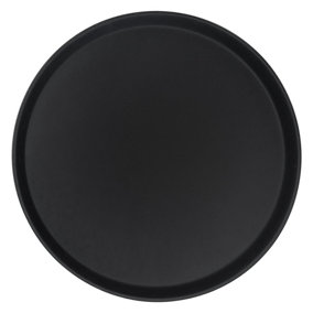 Round Non-Slip Serving Tray - 40.5cm - Black