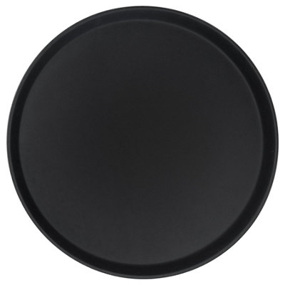 Round Non-Slip Serving Tray - 45.5cm - Black