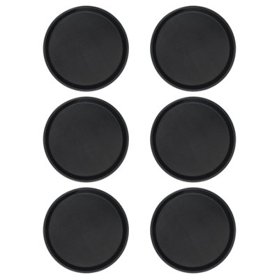 Round Non-Slip Serving Trays - 27.5m - Black - Pack of 6