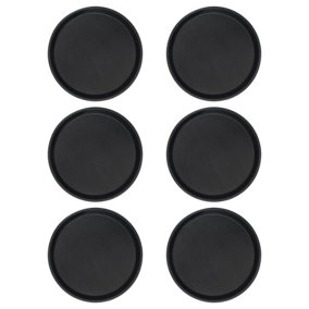 Round Non-Slip Serving Trays - 27.5m - Black - Pack of 6