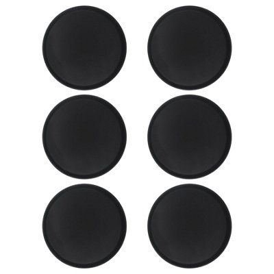 Round Non-Slip Serving Trays - 35.5cm - Black - Pack of 6