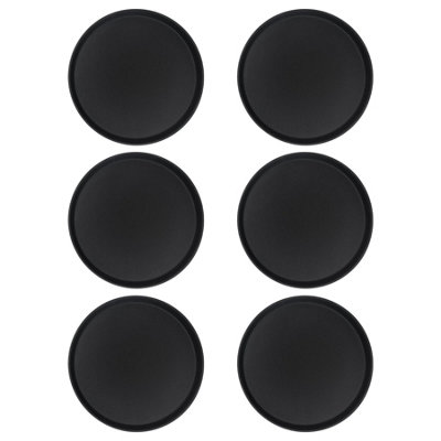 Round Non-Slip Serving Trays - 40.5cm - Black - Pack of 6