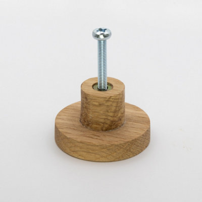 Round Oak Knob for Cabinet Doors and Drawer Pulls Dia 40mm