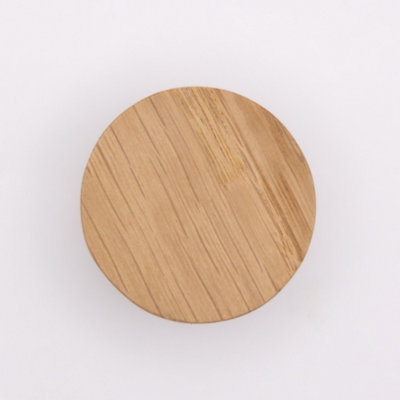 Round Oak Knob for Cabinet Doors and Drawer Pulls Dia 40mm