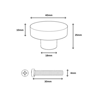 Round Oak Knob for Cabinet Doors and Drawer Pulls Dia 40mm
