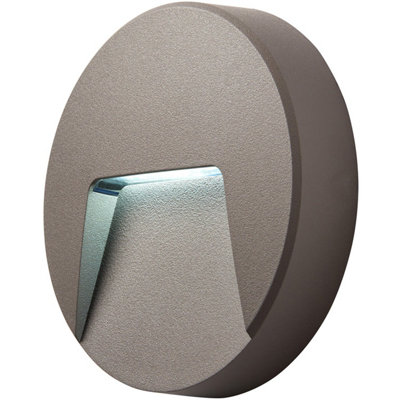 Round Outdoor IP65 Pathway Guide Light - Indirect CCT LED - Grey ABS ...