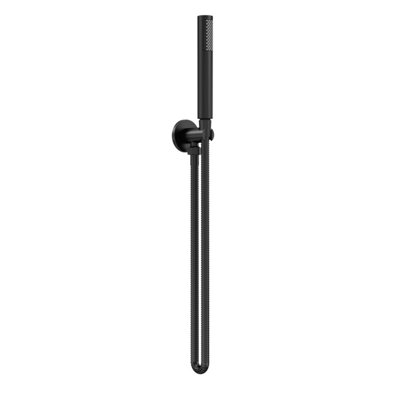 Round Outlet Elbow, Parking Bracket & Minimalist Shower Handset - Matt Black Price Comparisons | Compare The Build