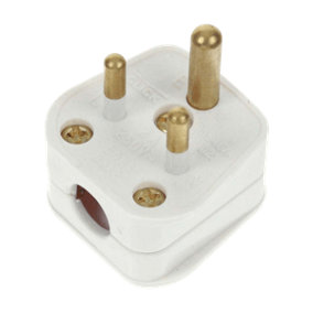 Round Pin Plug Top 2Amp White for Lighting Circuit
