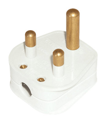 Round Pin Plug Top 5Amp White for Lighting Circuit