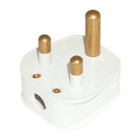 Round Pin Plug Top 5Amp White for Lighting Circuit