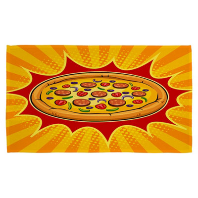 Round pizza pop art retro (Kitchen Towel) / Default Title