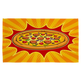 Round pizza pop art retro (Kitchen Towel) / Default Title